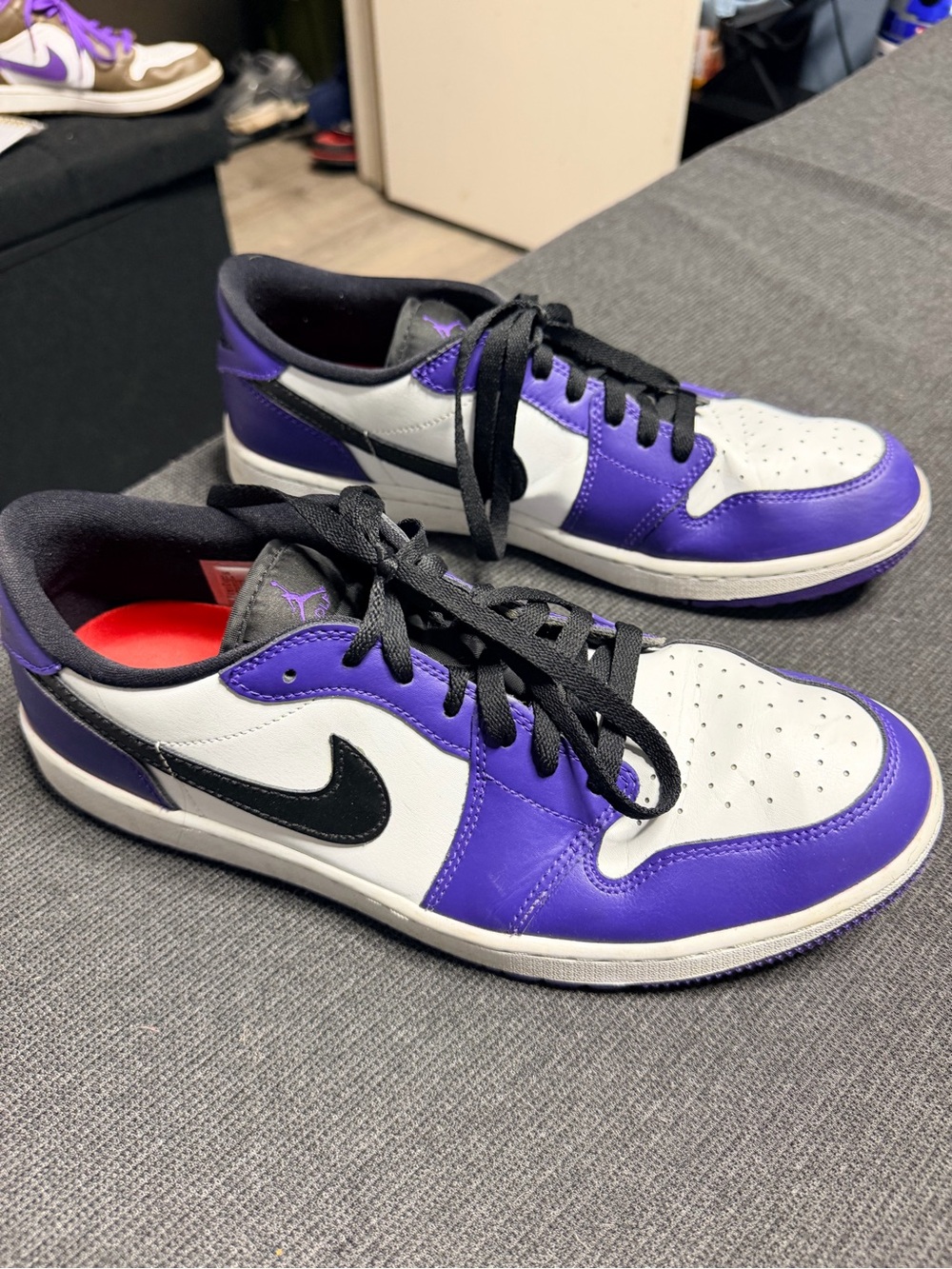 Jordan Golf Low Top Sneakers in Purple, White & Black